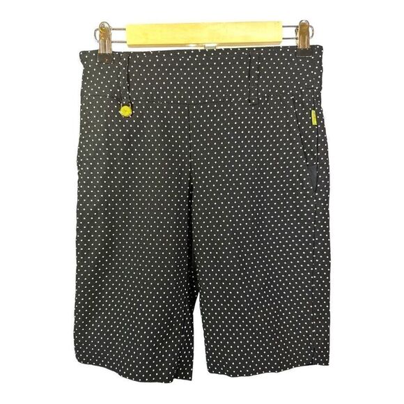 SWING CONTROL Women’s 10” Polka Dot Golf Shorts Black/White Size 4 - Picture 1 of 7